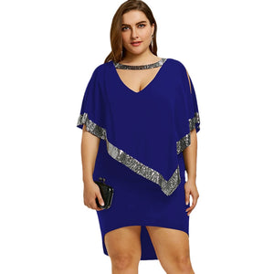 Sequined Capelet Party Dress