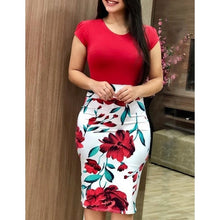 Load image into Gallery viewer, Elegant Floral Pencil Dress