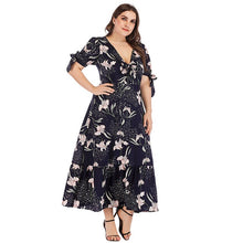 Load image into Gallery viewer, Floral Print Bow Tie Maxi