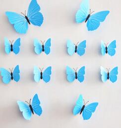 New 12Pcs/set DIY 3D Butterfly Wall Stickers
