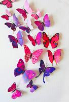 New 12Pcs/set DIY 3D Butterfly Wall Stickers