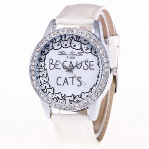 Because Cats Printing Luxury Quartz Watch
