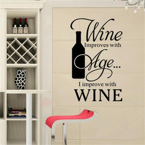 Hot Sale New Design Wine Vinyl Wall Sticker Kitchen wall
