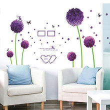 Load image into Gallery viewer, 2018 wall sticker poster Mural Lovely Purple Dandelion diy art