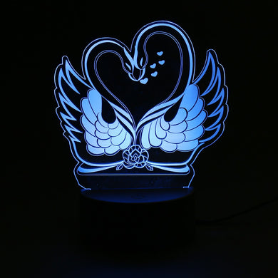 Swan Couple and Heart Lamp