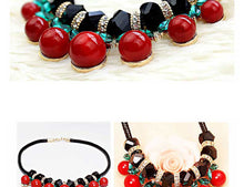 Load image into Gallery viewer, Black n Red Cheery Choker