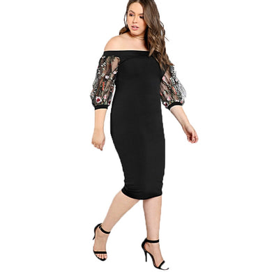 Black Plus Size Party Summer Dress