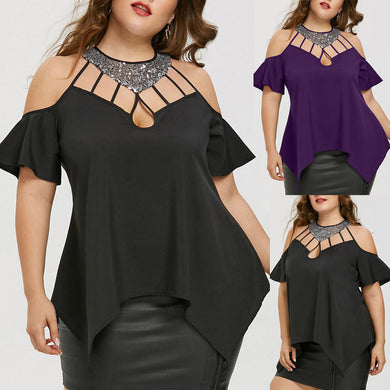 Plus Size Sheer Smocked Top 2019