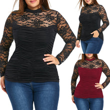 Load image into Gallery viewer, Lace Long Sleeve Sheer Smocked Top