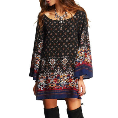 Long Sleeve Vintage Party Beach Dress