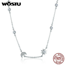 Load image into Gallery viewer, 925 Sterling Silver  Sparkling Moon and Star Pendant