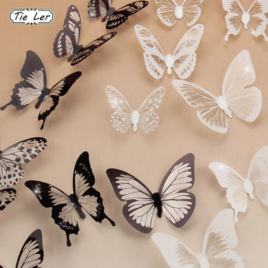 18PCS/lot 3D Crystal Butterfly Wall Sticker Art Decal