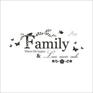 DIY  Family Letter Quote Wall Stickers