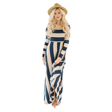 Load image into Gallery viewer, Women Long Sleeve Striped Maxi Dress Evening Party Long Dress