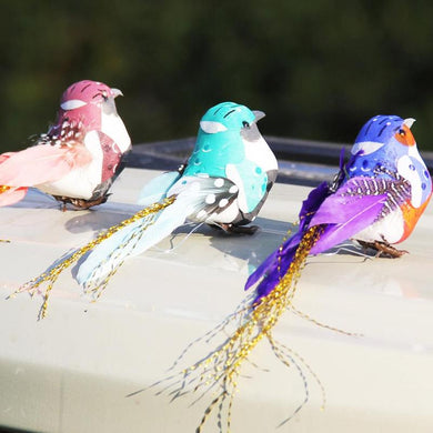Real Feather Colorful Birds for Home Gardening Decoration