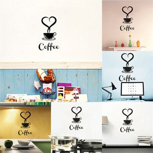 Coffee Cup Decals Removable Vinyl Wall Sticker