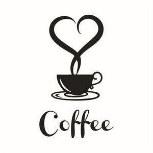 Coffee Cup Decals Removable Vinyl Wall Sticker