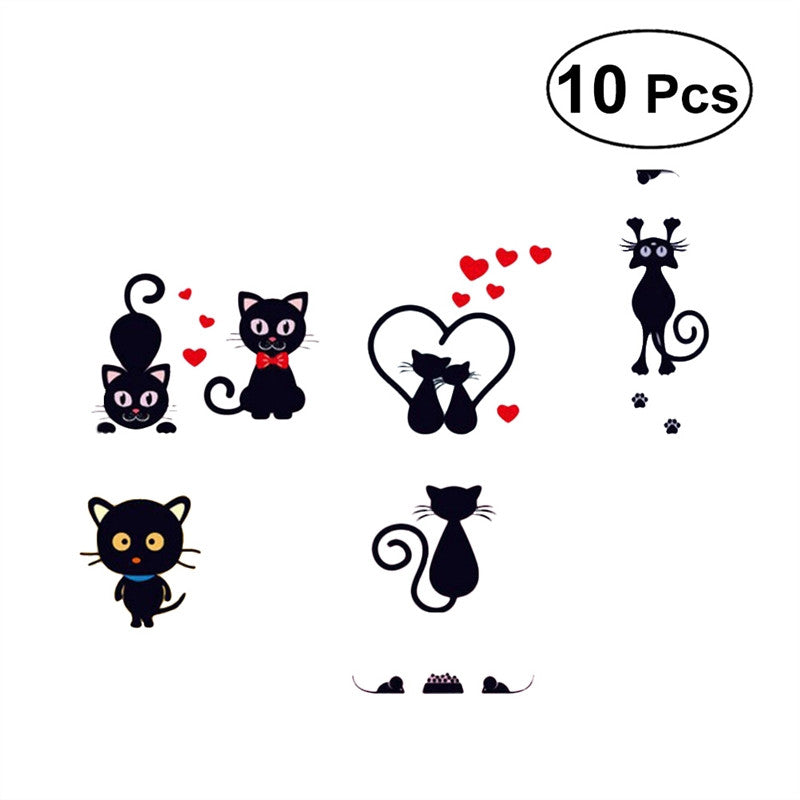 10pcs Cartoon Cute Cat Switch Sticker Switch Decor Decals