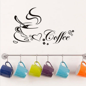 Art DIY Coffee Cup Heart Cafe Wall Sticker