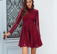 Load image into Gallery viewer, Lace Red Short Dress