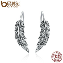 Load image into Gallery viewer, Sterling Silver Vintage Feather Earrings