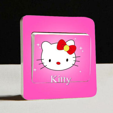 KT cat Light Side Switch Stickers Diy Detachable Wall Stickers for Kids Room