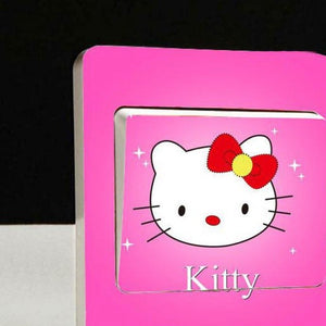 KT cat Light Side Switch Stickers Diy Detachable Wall Stickers for Kids Room