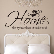 Load image into Gallery viewer, Home Flower Quote Removable Wall Sticker
