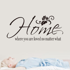 Home Flower Quote Removable Wall Sticker