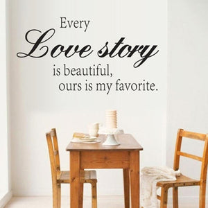 Classic Wall Sticker Every Love Story Quote Art