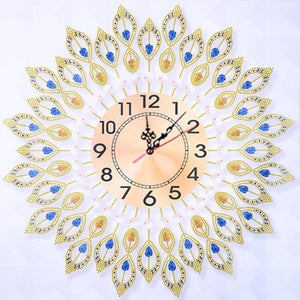 DIY Embroidery Peacock Hanging Wall Clock