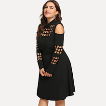 Load image into Gallery viewer, Black Mock-Neck A Line Party Dress